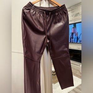 Women’s Faux Leather Joggers